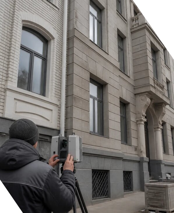 Лазерное сканирование фасадов зданий для обследования в Тольятти